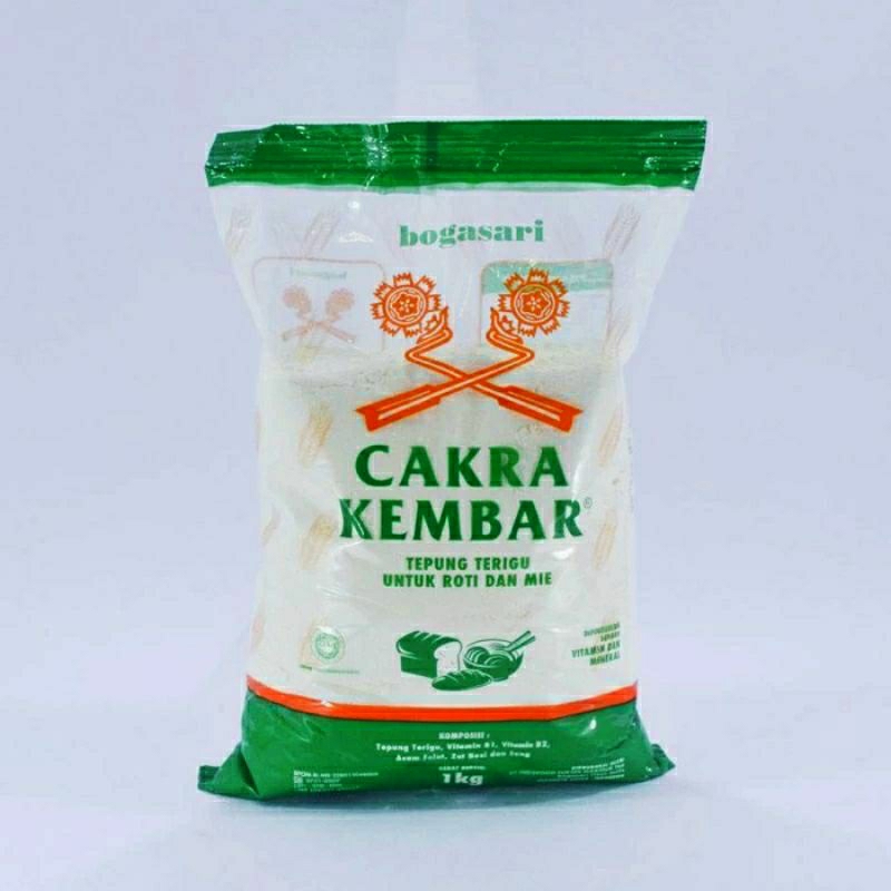 

Tepung Terigu Cakra Kembar Tepung Protein Tinggi Kemasan 1kg