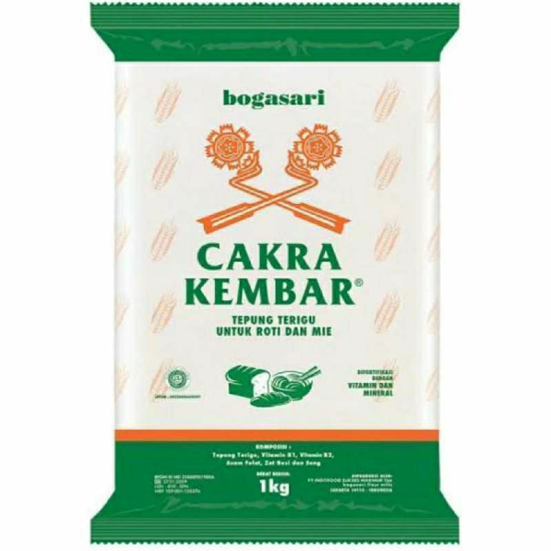 

Tepung Terigu Bogasari Cakra Kembar 1kg
