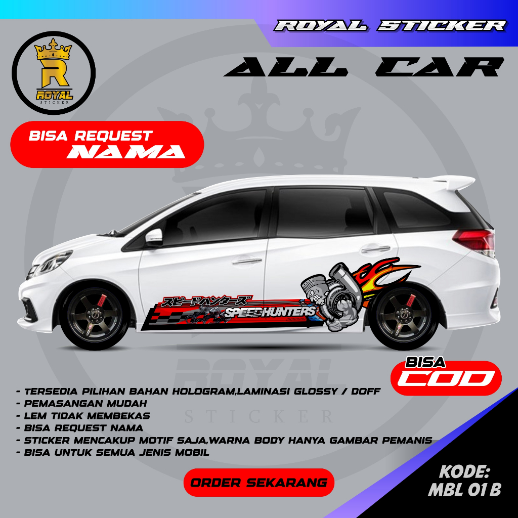 DECAL STICKER MOBILIO VARIASI DESAIN TERBARU FREE CUSTOM NAMA DESAIN DECAL STICKER MOBILIO - MBL 01