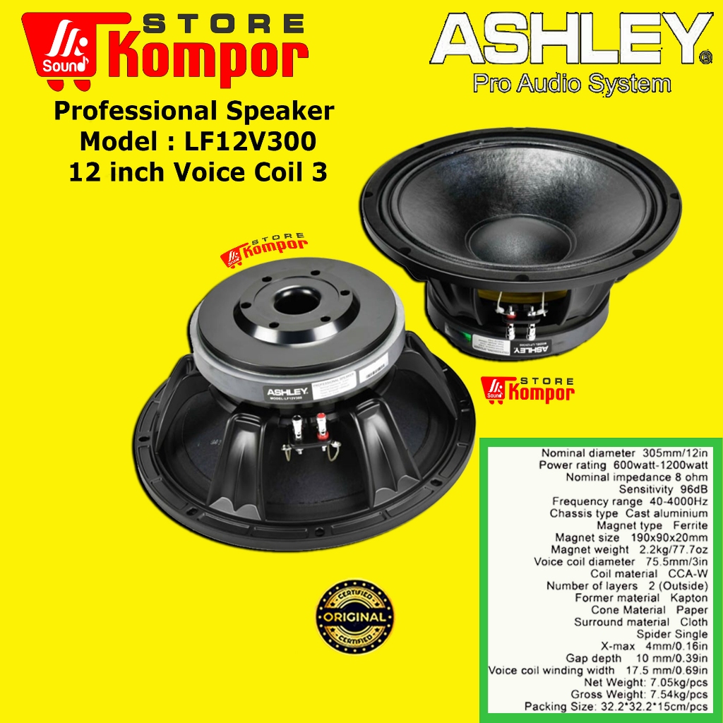 SPEAKER ASHLEY LF12V300 LF12 V300 LF 12V300 12INCH