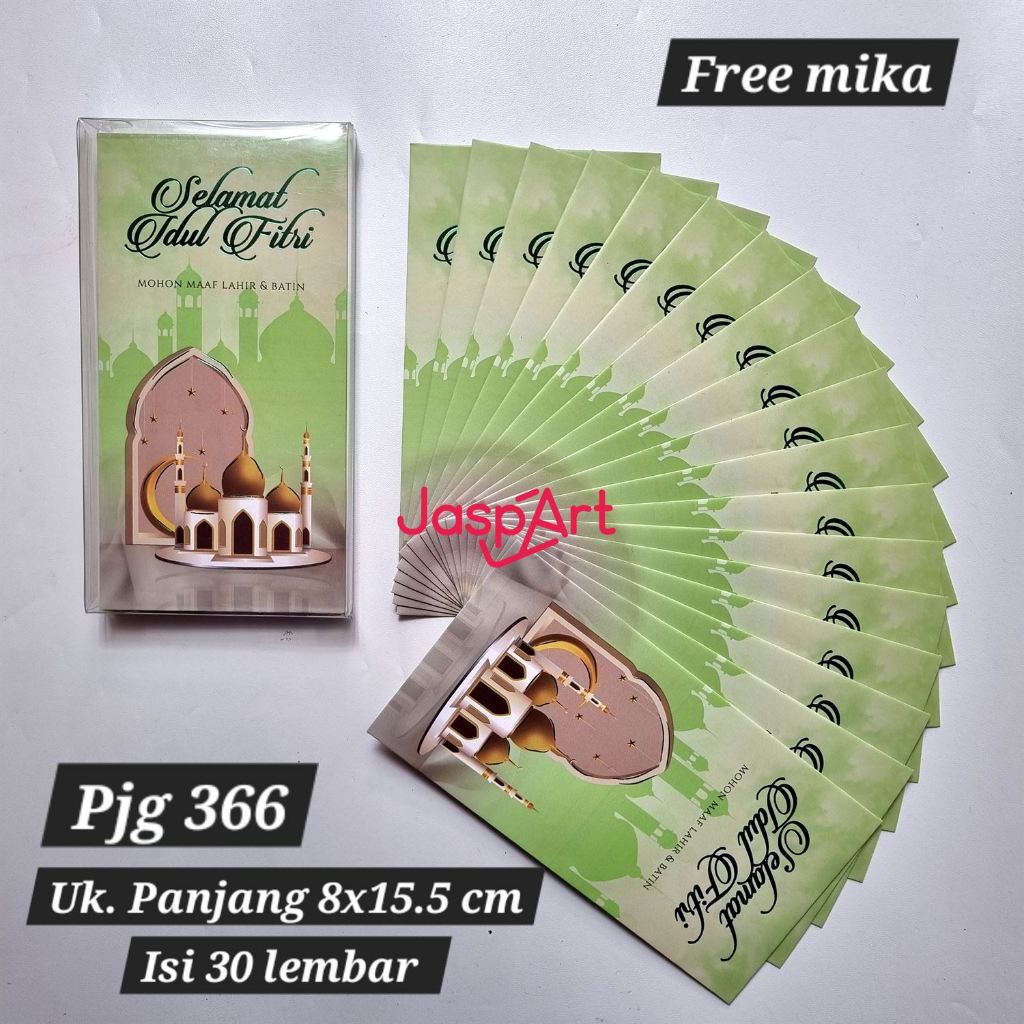 

AMPLOP / ANGPAO LEBARAN HARI RAYA IDUL FITRI MIKA PANJANG ISI 30 LEMBAR