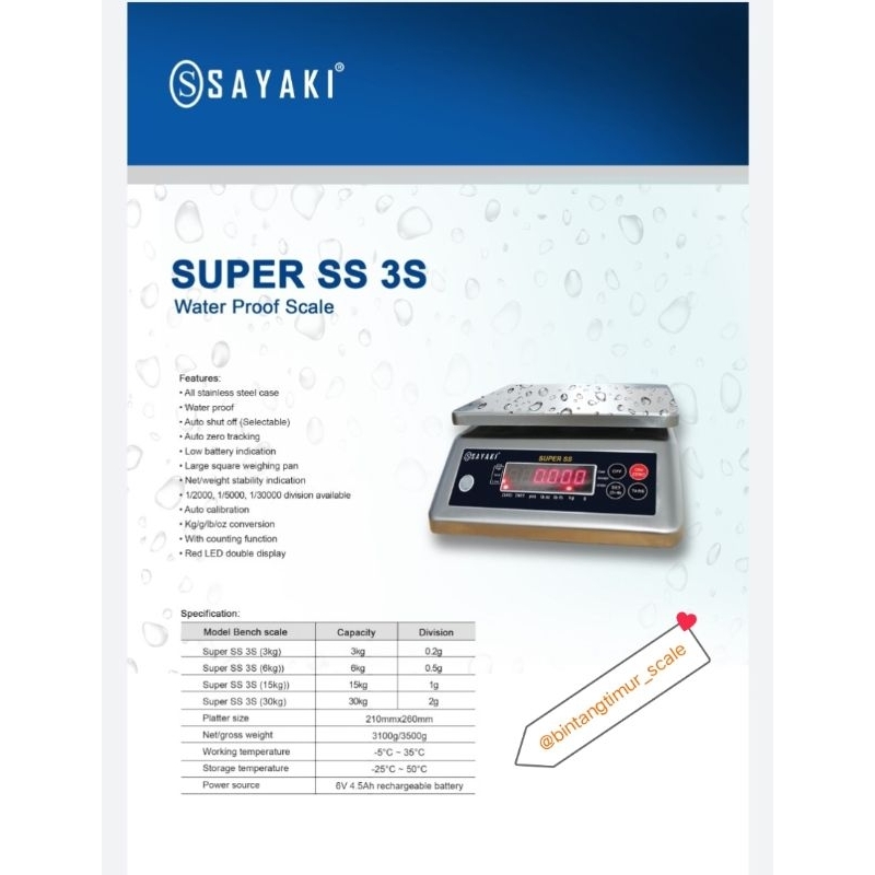 Timbangan Waterproof Digital Sayaki Super SS