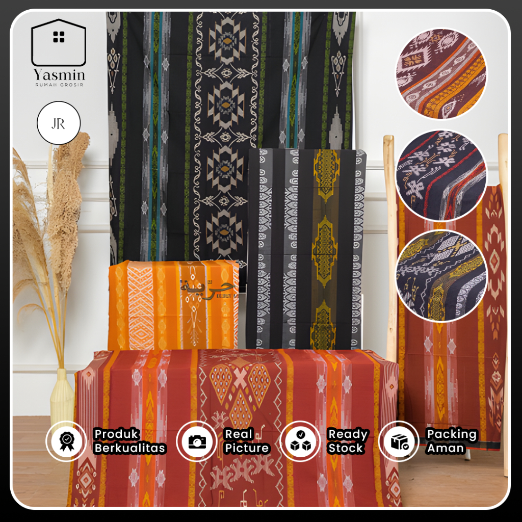 Sarung Huriyah JR Rayon Premium Motif Classic Dewasa Lebaran Pakaian Muslim Pria Terbaru Kekinian