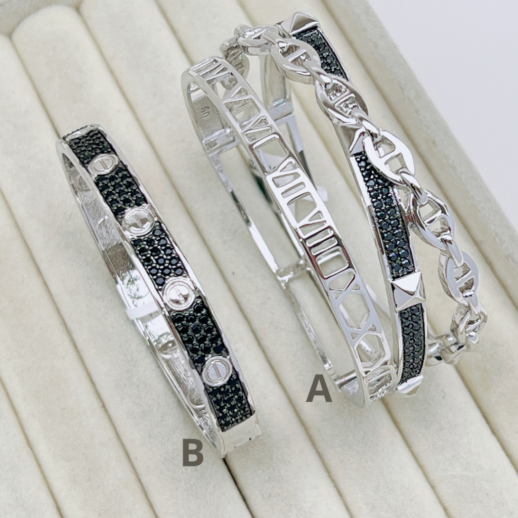 GTBD 85 gelang tangan bangkok cartier trendy mewah tebal besar kuat kokoh diameter 5,7-6cm warna bia