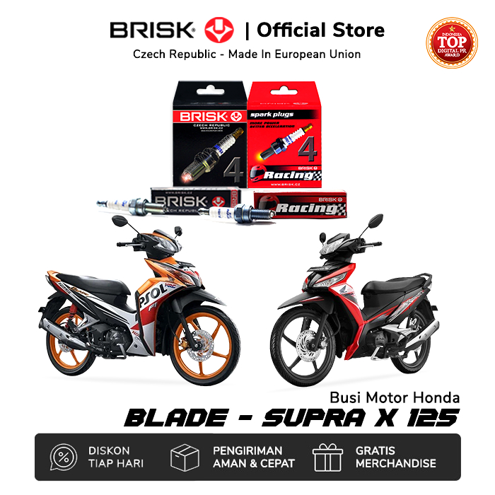 Busi Motor Honda Supra X 125 Blade BRISK