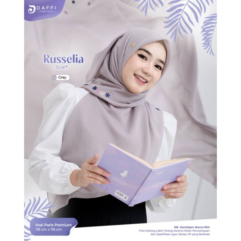 RUSSELIA JILBAB SEGI EMPAT BORDIR BY DAFFI HIJAB