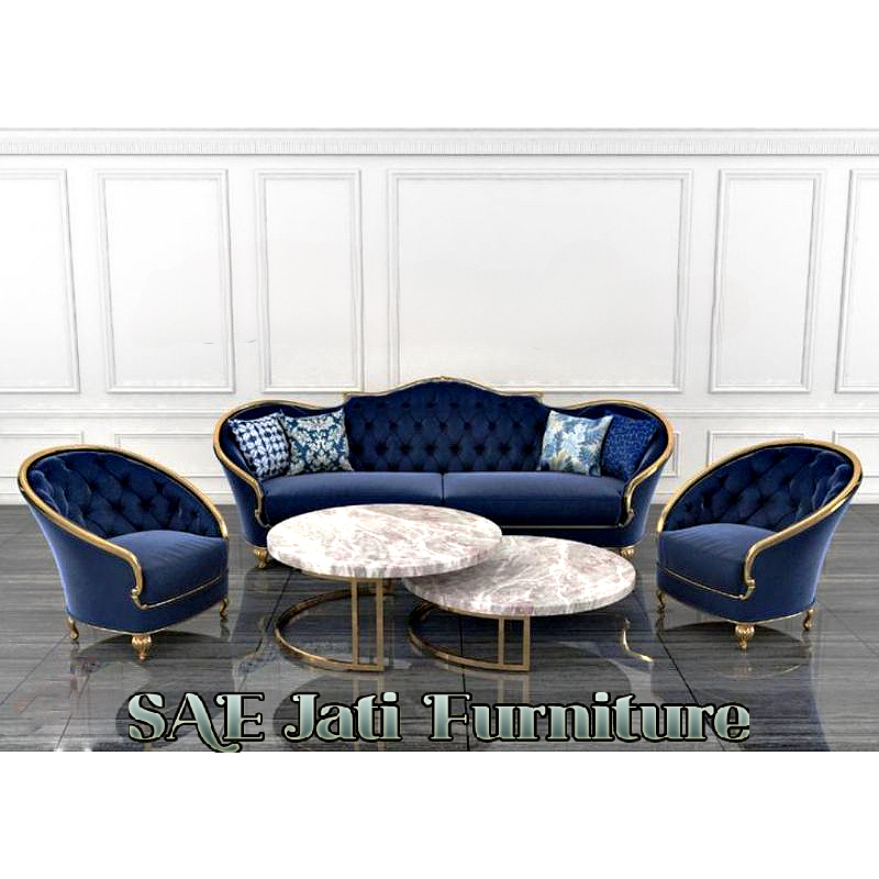 Kursi sofa ruang tamu klasik modern gaya eropa