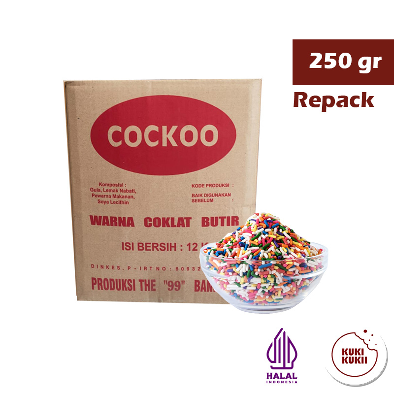 

Cockoo Meses WARNA 250gr | Cockoo Coklat Butir Warna Tanpa Coklat 250 gram
