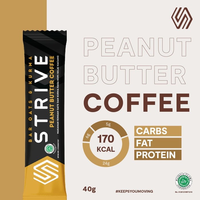 

STRIVE Energy Bar 40g Cemilan Sehat Olahraga - PEANUT BUTTER COFFEE