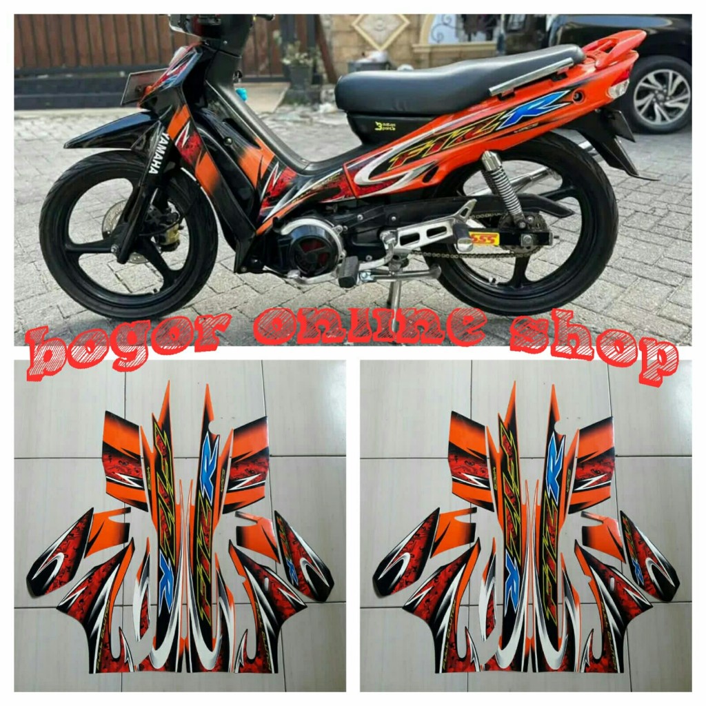 stiker striping motor f1zr 2005 hitam-orange