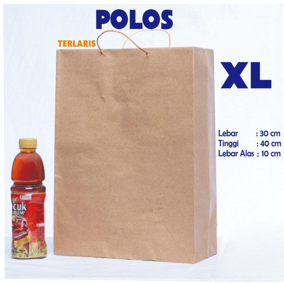 

PAPER BAG POLOS XL / 30 X 40 X 10 / TAS KERTAS PERNIKAHAN SOUVENIR / TAS KERTAS GIFT / TAS KERTAS KADO