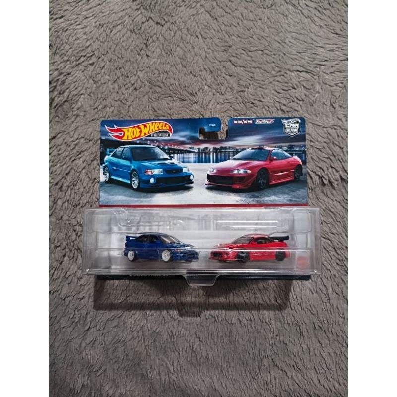Hot Wheels 2 Pack Mitsubishi Lancer Evolution Biru Eclipse Merah