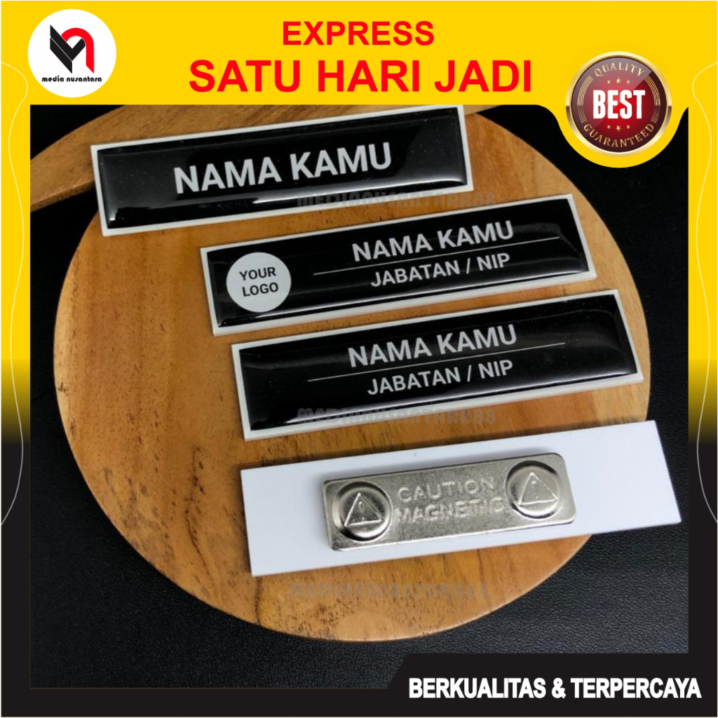 

NAME TAG Papan Nama Dada Kilat Proses SATU HARI JADI