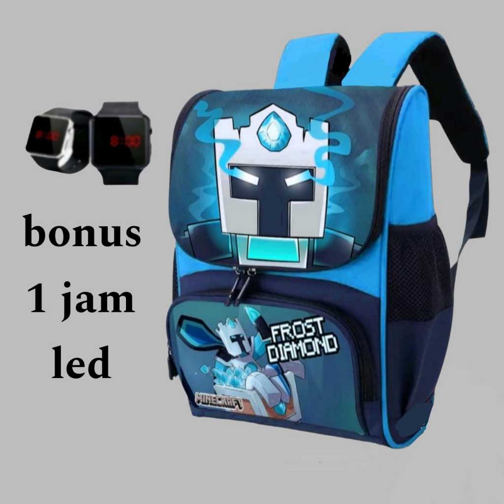 anak laki diamond Tas Ransel Anak Laki Motif Diamond Frost dengan Bonus Jam LED laki - tas diamond f
