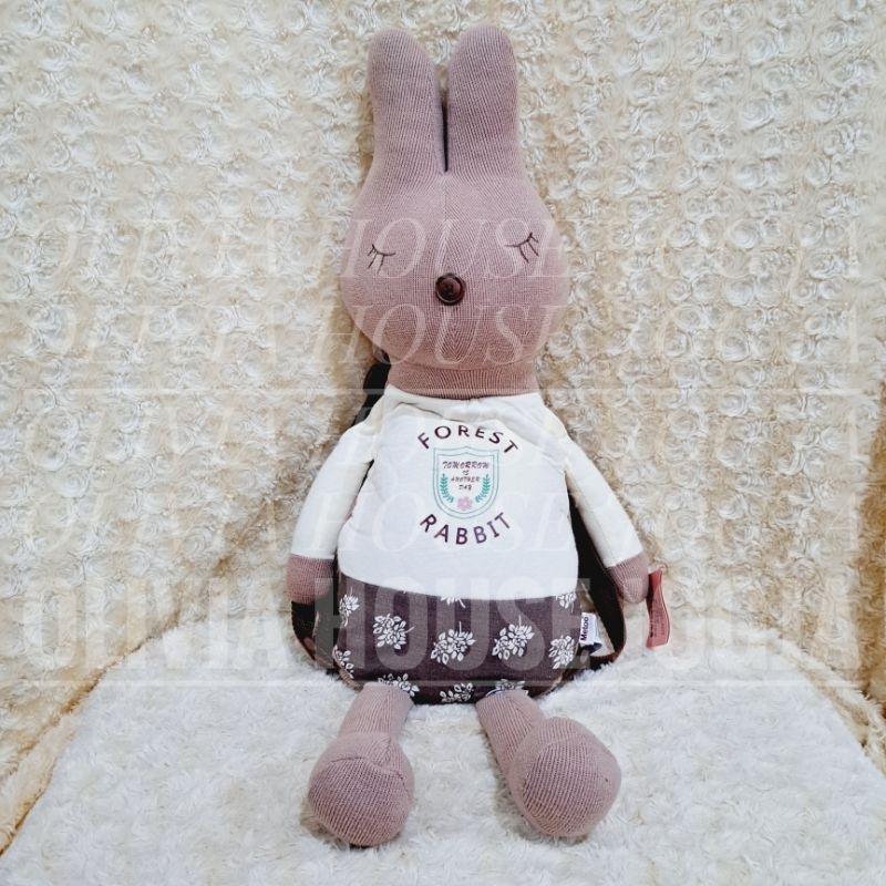 Ransel Bunny Metoo Baju Cream Tas Boneka Kelinci Metoo Boy Coklat
