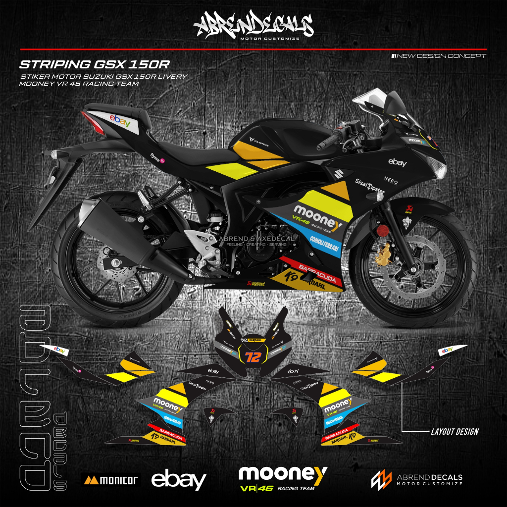 Striping GSX 150R Livery Moto GP / Stiker Motor Suzuki GSX Design CUstom