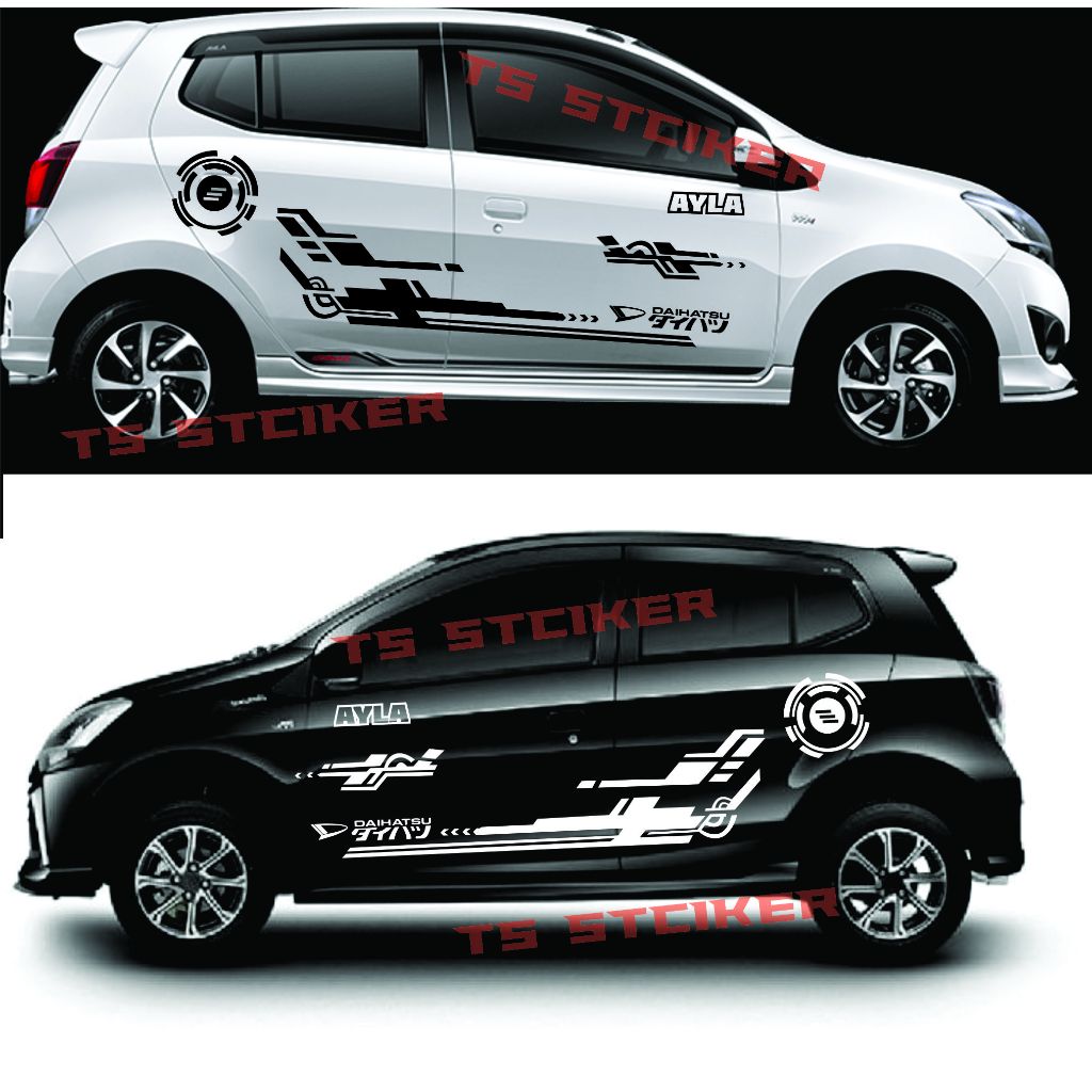 NEW Sticker stiker mobil ayla striping sticker mobil daihatsu ayla brio march agya sirion custom tex