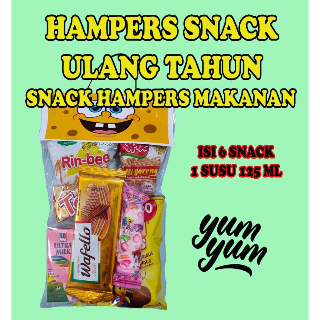

Hampers Snack Ulang Tahun / Snack Hampers Makanan / Souvenir Ultah / Bingkisan Ultah
