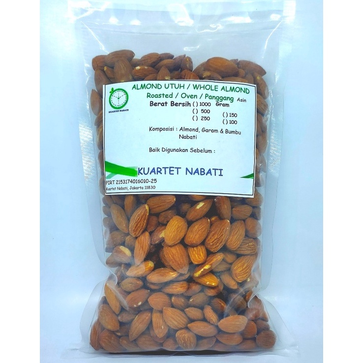 

FLASH SALE 5gr Roasted Almond Premium Kacang Almond Panggang Kupas Oven Matang Size Besar 273 Varian Rasa Original Asin Aktivasi SIAP MAKAN