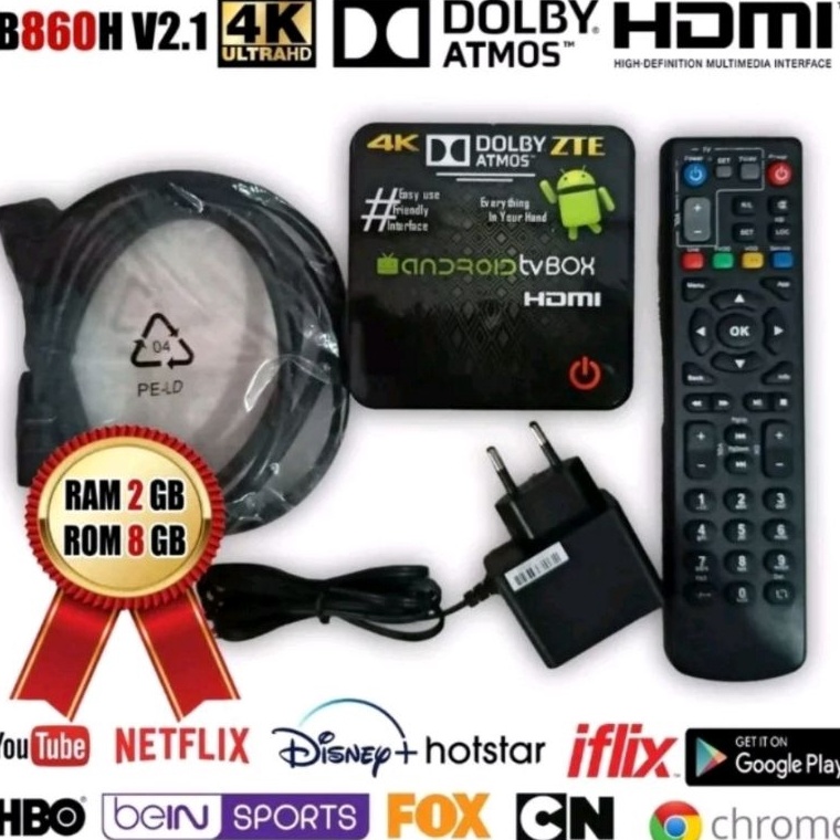 Qvp ANDROID TV BOX STB ZTE B86H V2B866F RAM 2GB INTERNAL 32GB e Promo