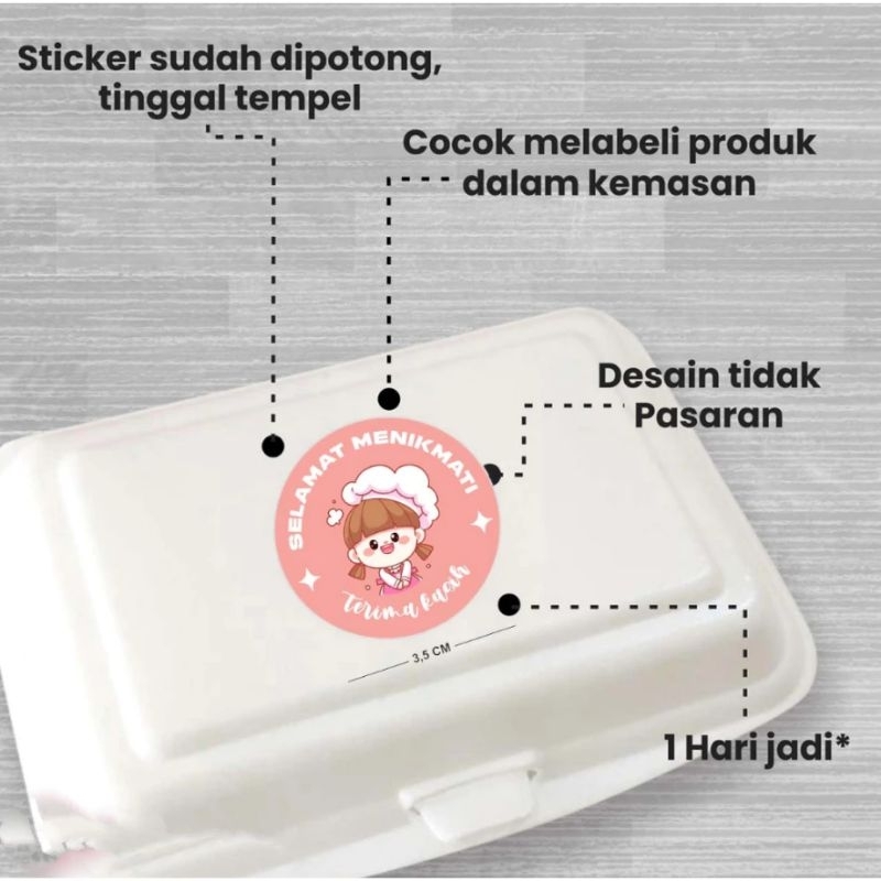 

50pc stiker selamat menikmati untuk makanan