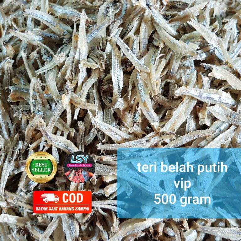 

BAYAR DITEMPAT ikan asin teri belah putih vip jengki belah vip 5gr