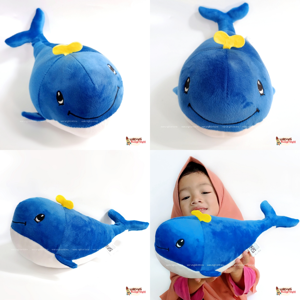 Boneka Paus Biru Plush Spandex Premium