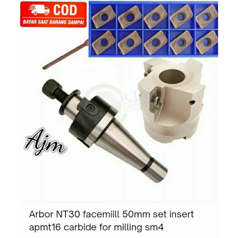 Arbor NT30 facemiill 50mm set insert apmt16 carbide for milling sm4