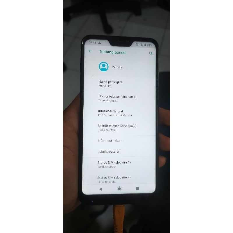LCD Mi A2 lite original copotan minus