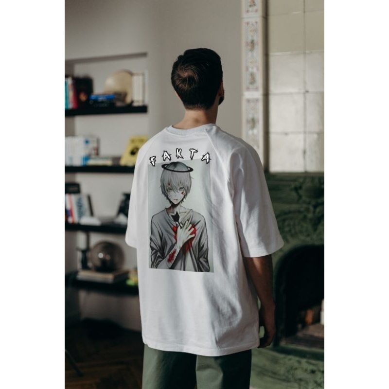 kaos distro warna putih#gambar anime