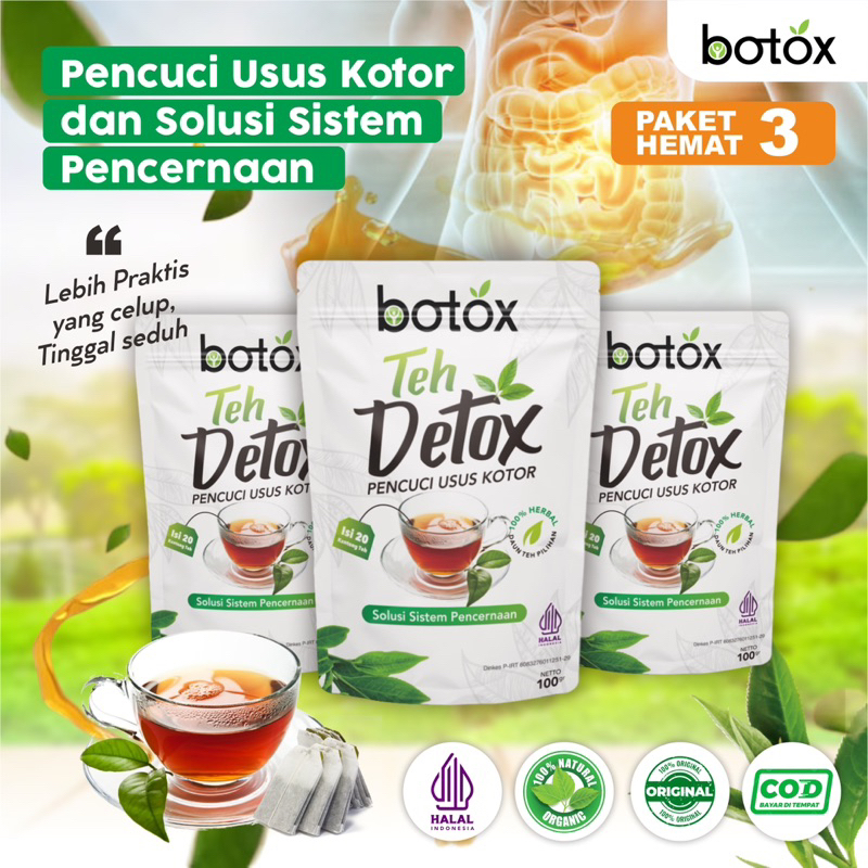 

Botox Teh Detox paket 3 pcs Hemat Herbal solusi sembelit dan pencuci usus kotor