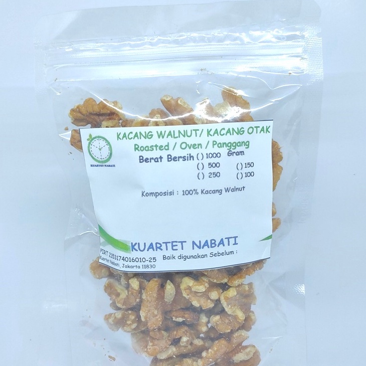 

Cuci gudang 1gr Roasted Walnut Organik Kacang Otak Premium Oven Matang Varian Rasa Original Asin Aktivasi