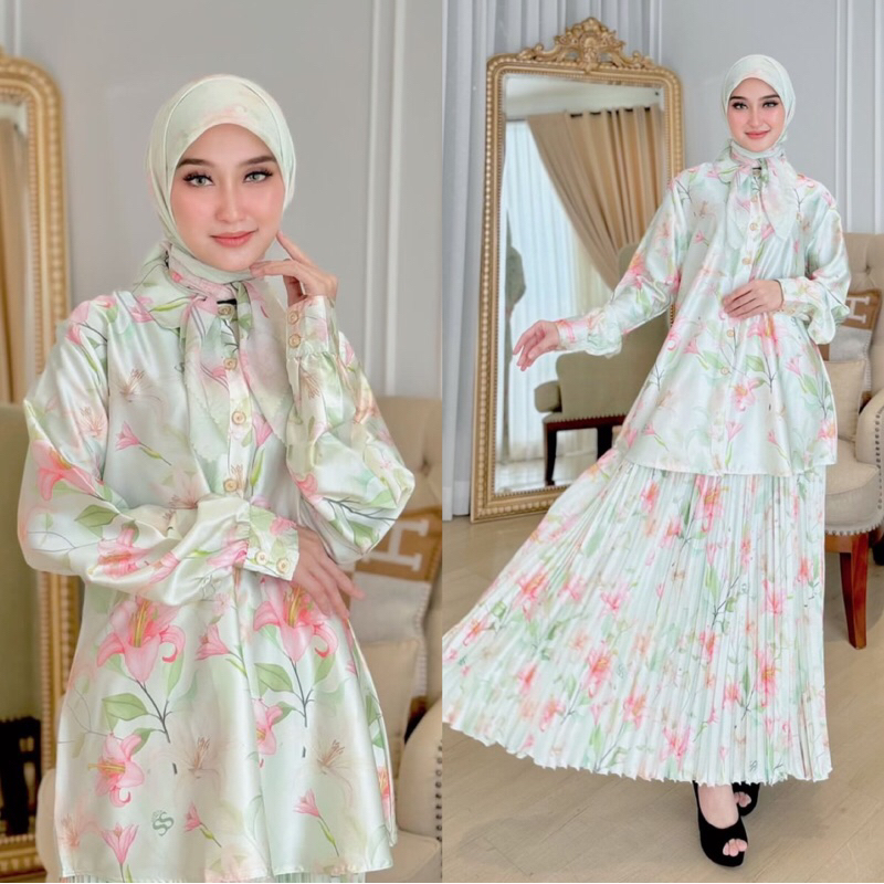 ONE SET HIJAB ROK PLISKET MELATI BY SHELLASAUKIA ORIGINAL