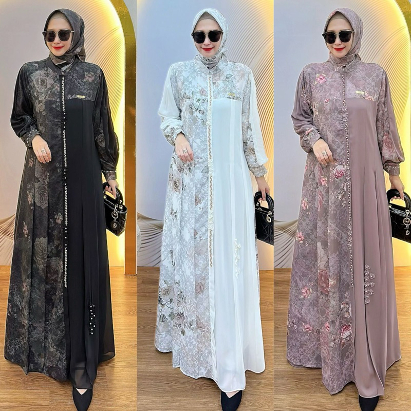 ERIKA SET HIJAB MIX PAYET GAMIS MUSLIM FASHION TERBARU HMF LUXURY
