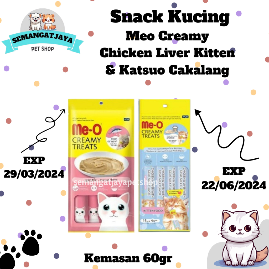 [BACA DESKRIPSI] MEO CREAMY KITTEN CHICKEN AND LIVER WITH GOAT MILK Me-O Creamy Treats Cat Snack Kat