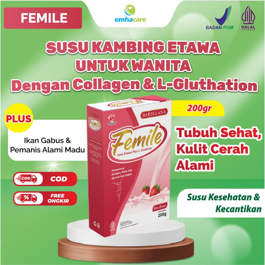 

[BUY 1 FREE GIFT] [BUY 3 FREE GELAS CANTIK] COD FEMILE SUSU KAMBING ETAWA SUSU WANITA PLUS COLLAGEN