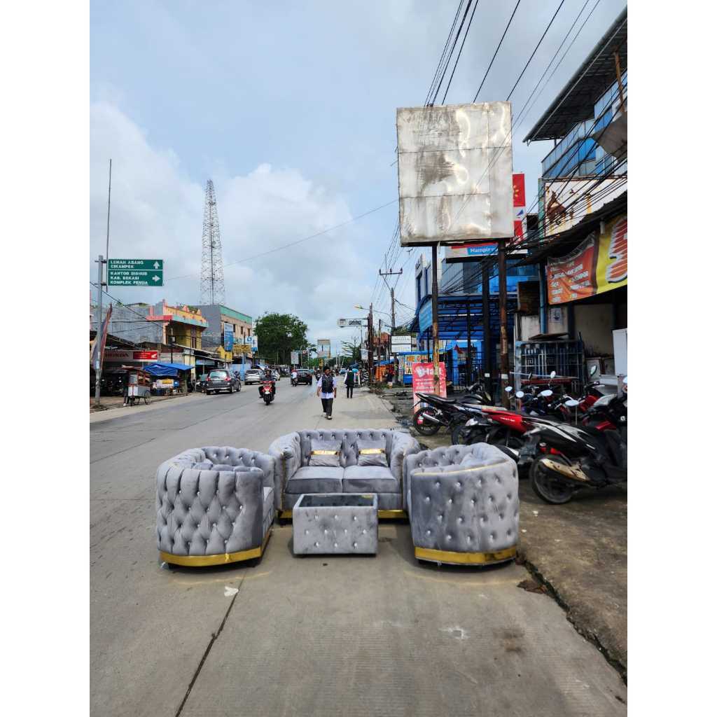 SOFA 211 KANCING BELUDRU / SOFA MEWAH