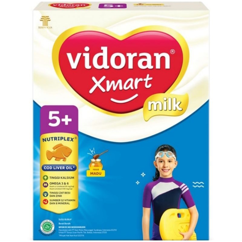 vidoran Xmart 5+ Susu Pertumbuhan Anak 5-12 Tahun Madu 700g