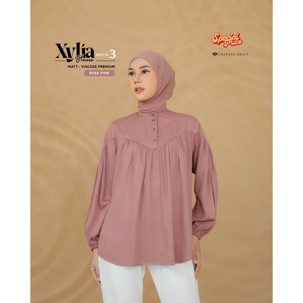 XYLIA BLOUSE ATASAN POLOS - Alfasa Daily