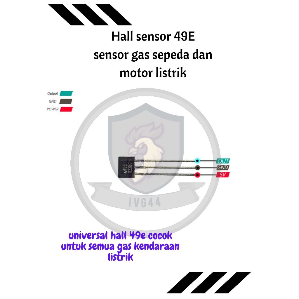Hall sensor 49e sensor gas sepeda motor listrik
