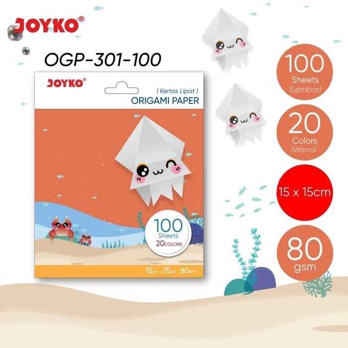 

Joyko Origami Kertas Paper 15x15cm OGP 301-100 | @1 Pad 100 Lbr