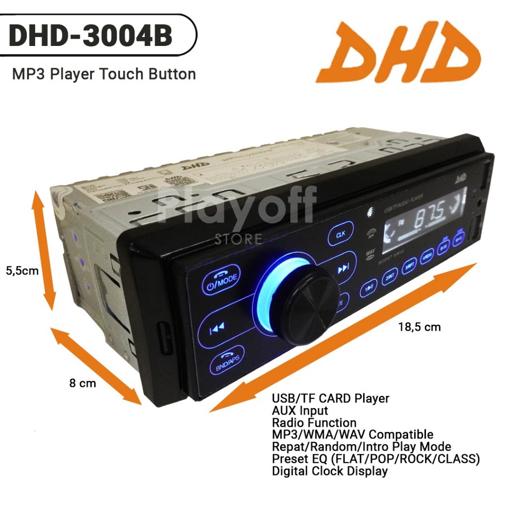 Head Unit Single Din Mp3 Bluetooth Tape Mobil DHD-3004 A/B Image 6