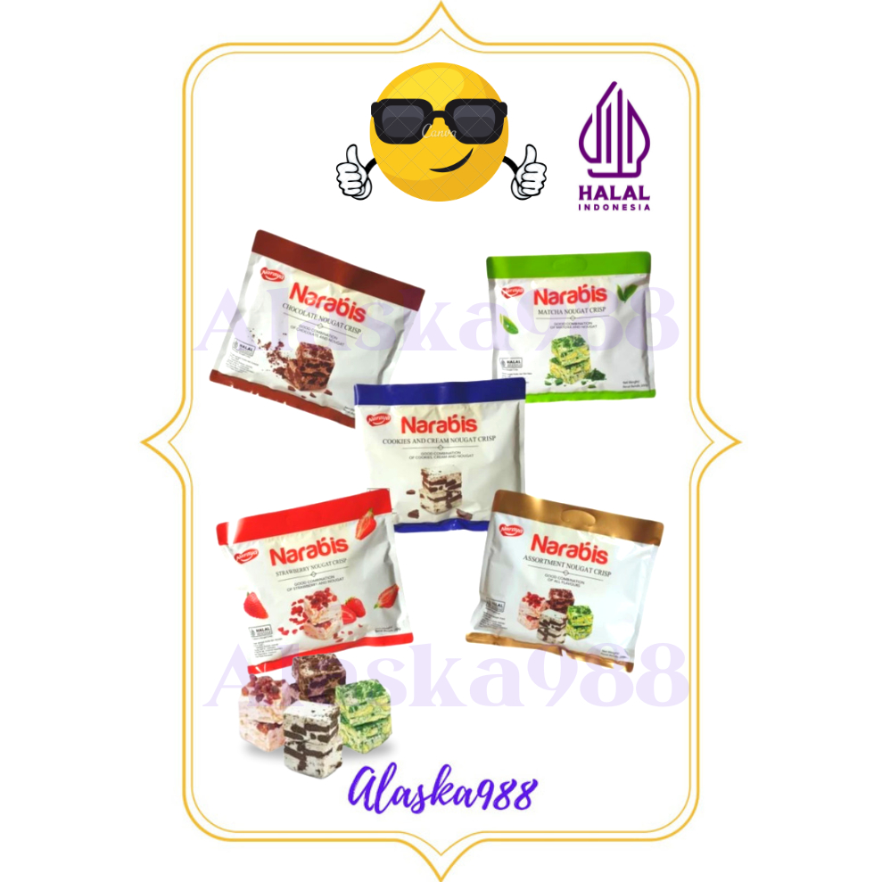 

Naraya Narabis Nouget 200gram matcha/strawberi/mix/coklat/oreo