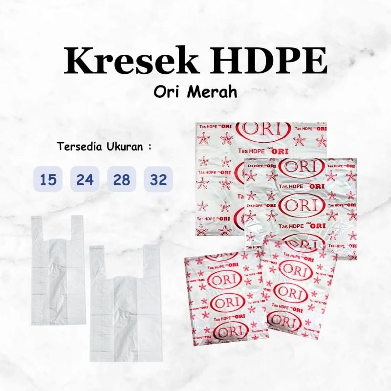 Kantong Kresek Ori Merah Bening / Kantong Kresek Bening / Kantong Kresek Ori / Kantong Ori All Size