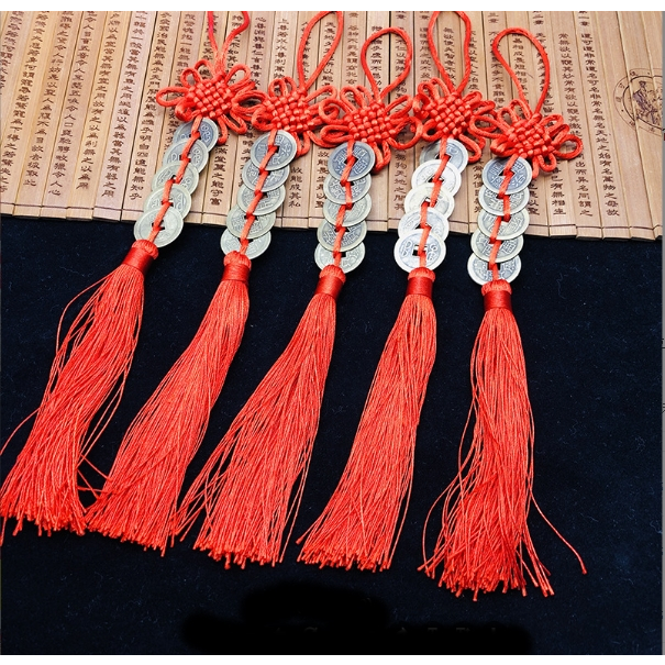 Gantungan Feng Shui Coin Lima Kaisar naga lucky beruntung Koin Kuno Uang