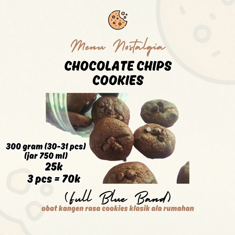 

Kenangan cookies 300 gram chocochips choco vanilla coklat toples 750 ml rasa jadul khas rumahan full blue band