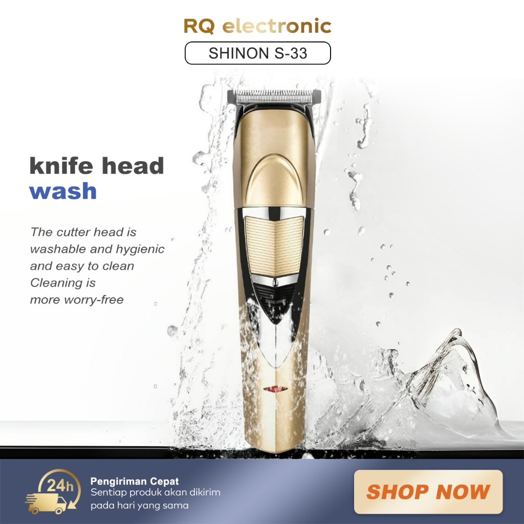 Mesin Cukur Rambut Bergas Rambut S-33 Hair Clipper Cordless Barbershop Alat Pangkas Rambut Alat Cuku