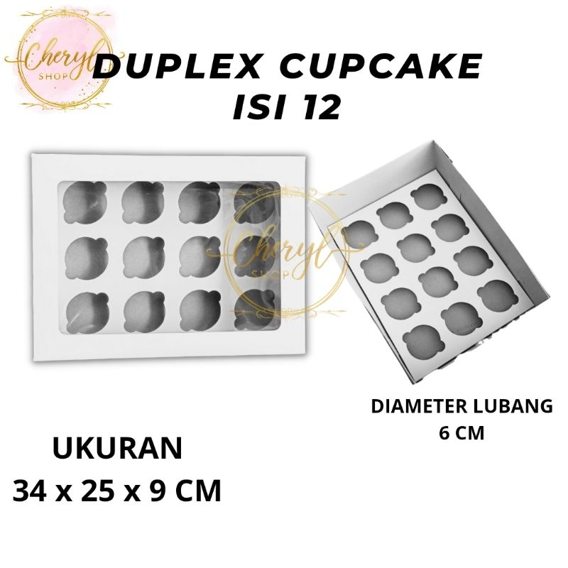 

(10 PCS) DOS / DUS DUPLEX CUPCAKE ISI 12 DUPLEX KUE CUPCAKE / BOX / KOTAK / HAMPERS / DOS
