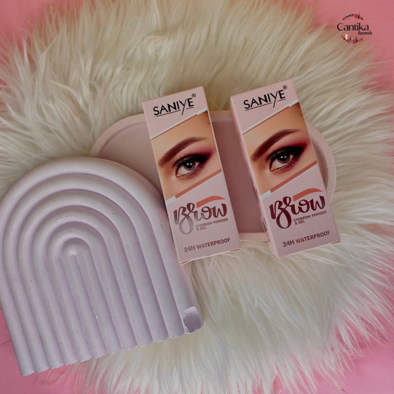 ♥ CANTIKA ♥ Saniye eyebrow powder dan gel untuk membuat bentuk alis lebih mudah serat alis eye brow