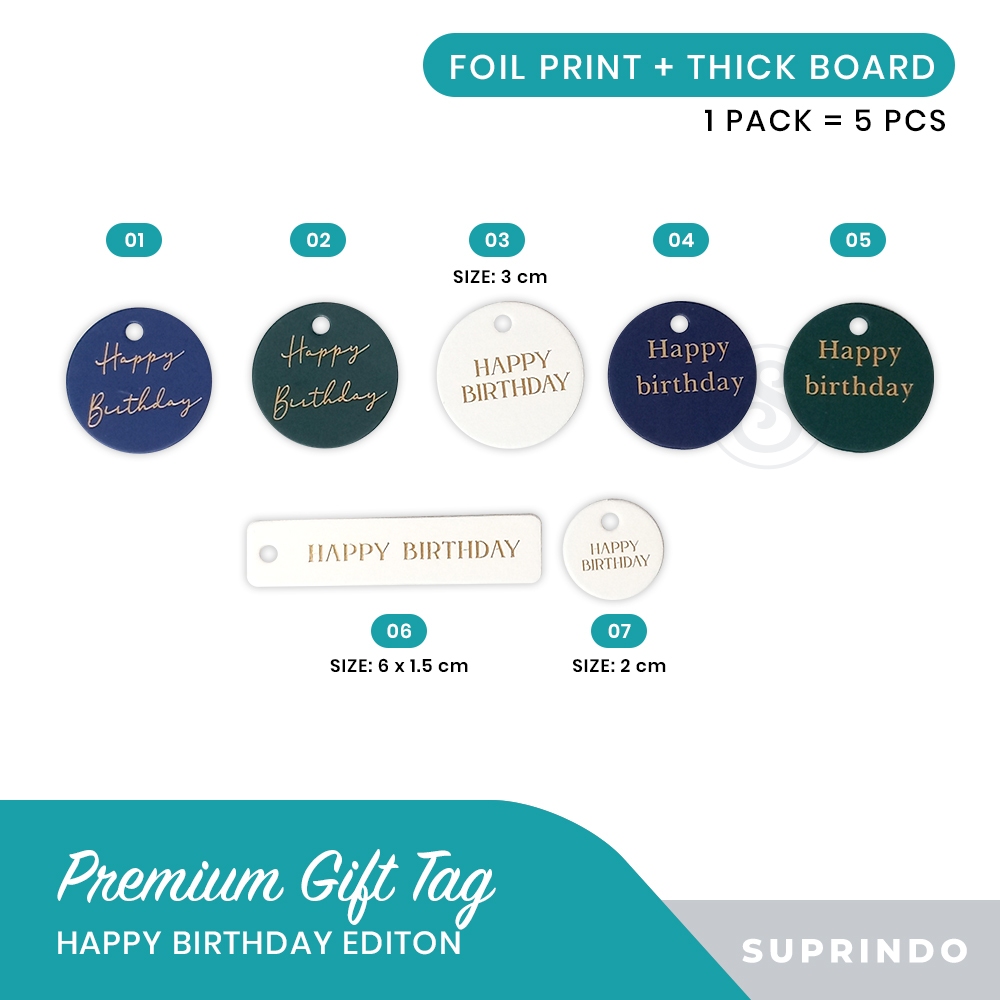 

(5pcs) Tag ucapan bulat happy birthday